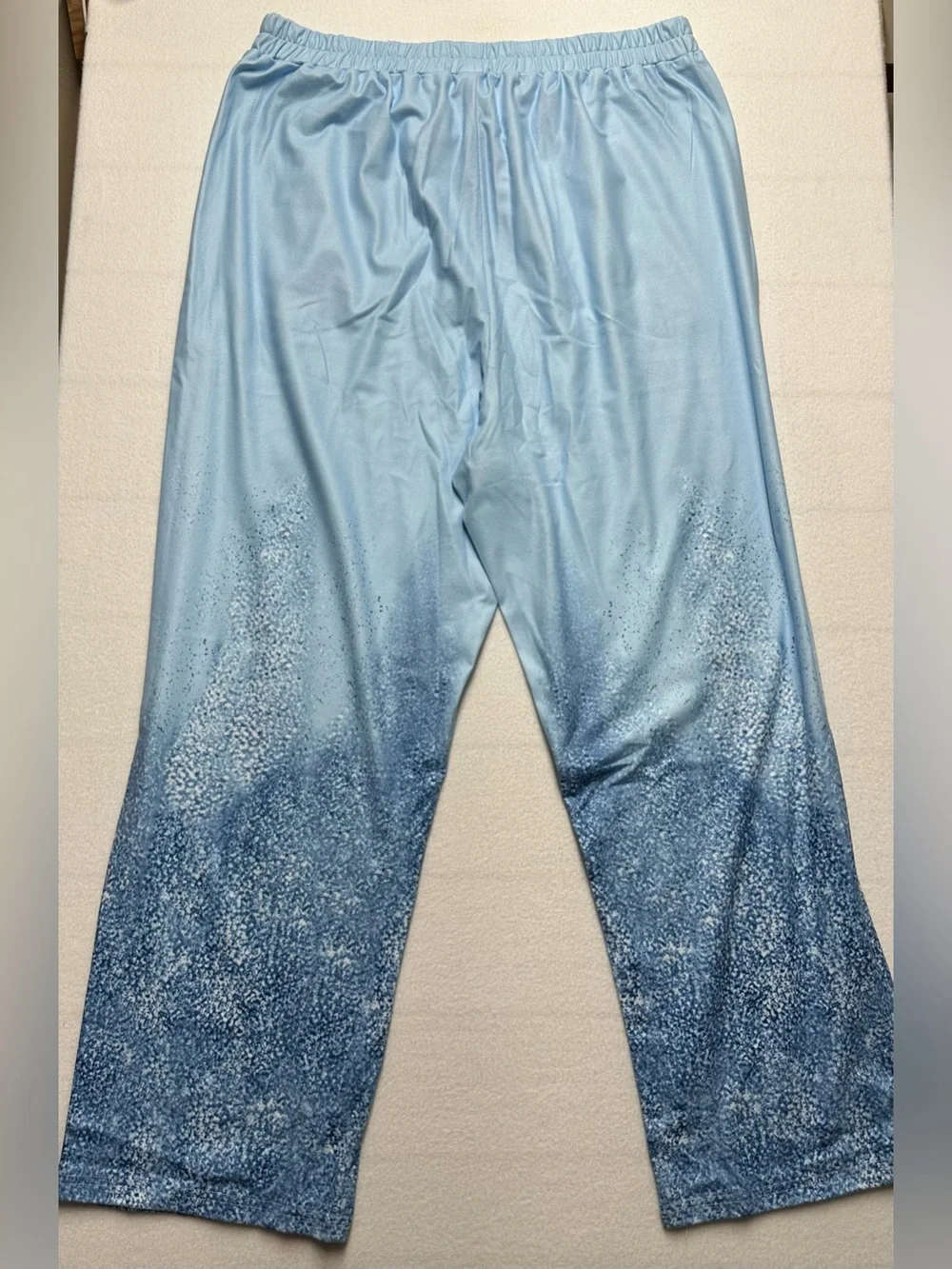 Women’s XXL Blue Ombre Metallic Shimmer Look 2 Piece Pants Set NWT